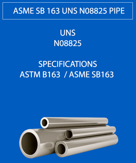 ASME SB 163 UNS N08825 Pipe