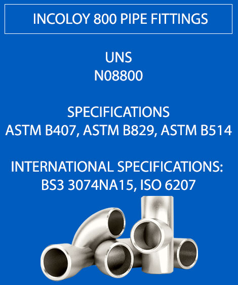 Incoloy 800 Pipe Fittings