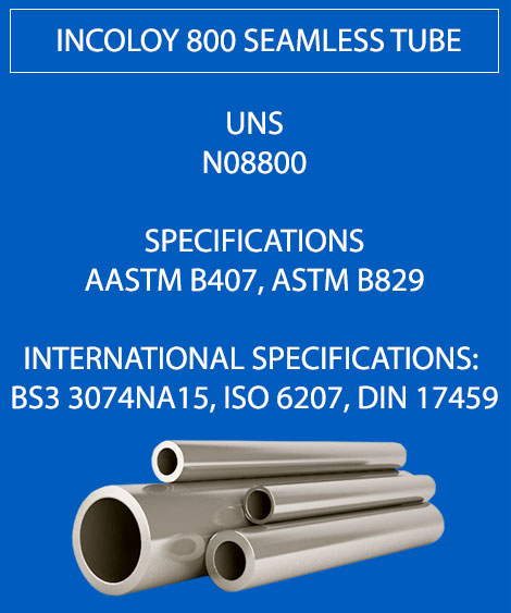 Incoloy 800 seamless tube